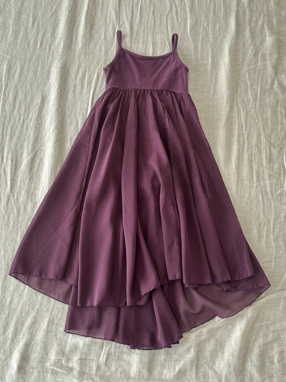 Bloch Girls Purple Chiffon Ballet Dance Dress Leotard Approx Size 8